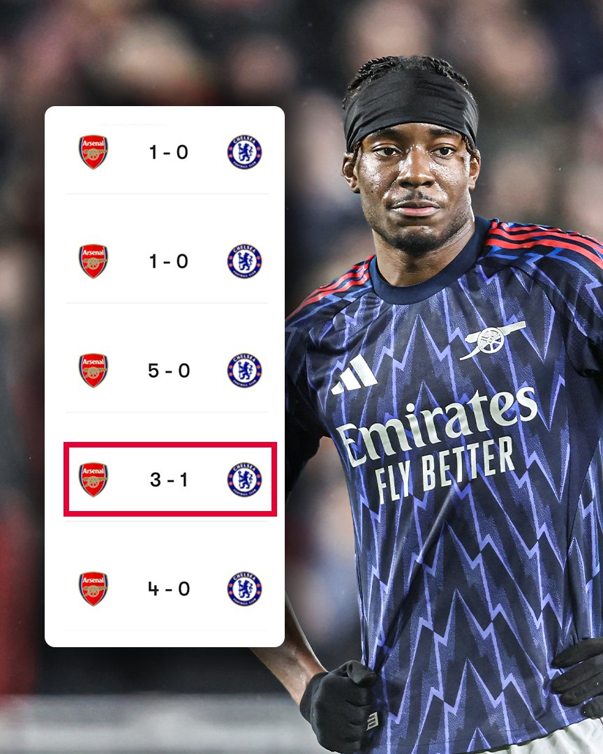 Chelsea have scored just once in their last five appearances vs. Arsenal at the Emirates.

The goal was scored by former player Noni Madueke 😅