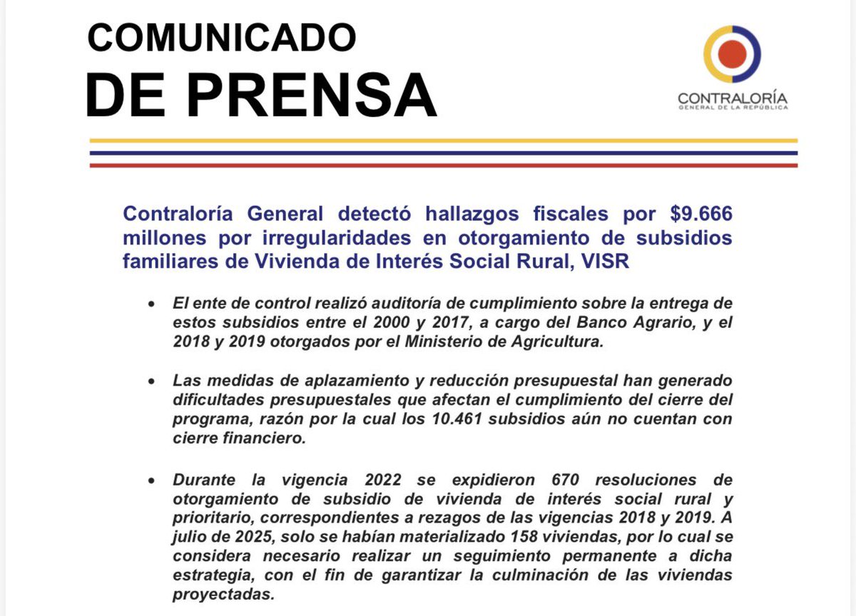 Contraloría General de la República de Colombia tweet media