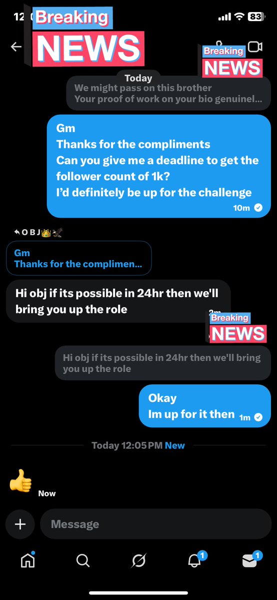 Gm CT
I need help

I reached out to a project late yesterday and I woke up with this reply…

They said I need minimum of 1k followers to get the job💔

I have a 24h deadline😭

Please help me get there CTNG 
PLEASE GET ME THIS JOB GUYSSSS