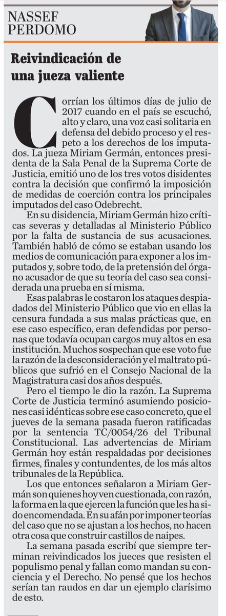 Mi artículo de hoy, en <a href="/ElDia_do/">Periódico El Día</a> sobre la reivindicación de una jueza valiente.