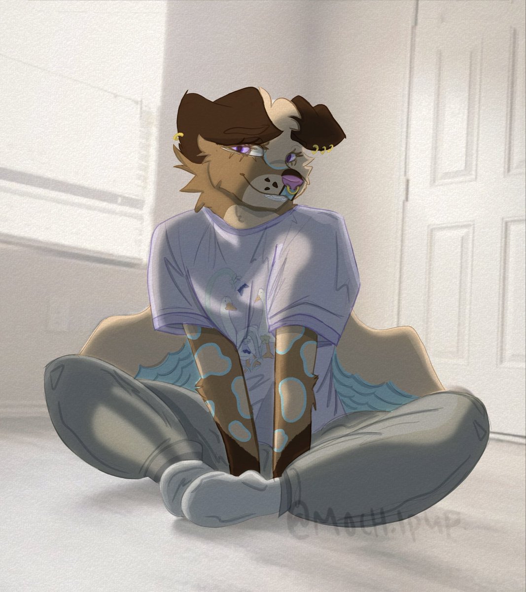 _mochipup's tweet photo. Some comfort art I drew up recently. Haven’t touched my tablet in a while cuz I’ve been pretty burnt out and need to focus on school. 

I’ve had a lot of DMs about people wanting a ych out of this. Lmk if ur interested! 
#furryartist #furryart #ych #fursona #furry #furryych #pup https://t.co/Sr3CrC3Kuj