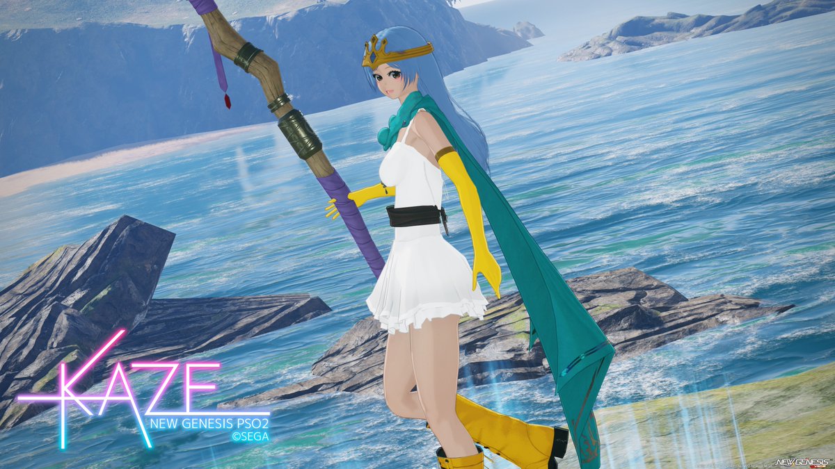ドラクエ3の賢者コーデ。新Moのロッド待機かわいい(*‘ω‘ *)　#PSO2NGS #PSO2NGS_SS︎ #ma7ロゴ #メンテの日じゃないけどssを貼る