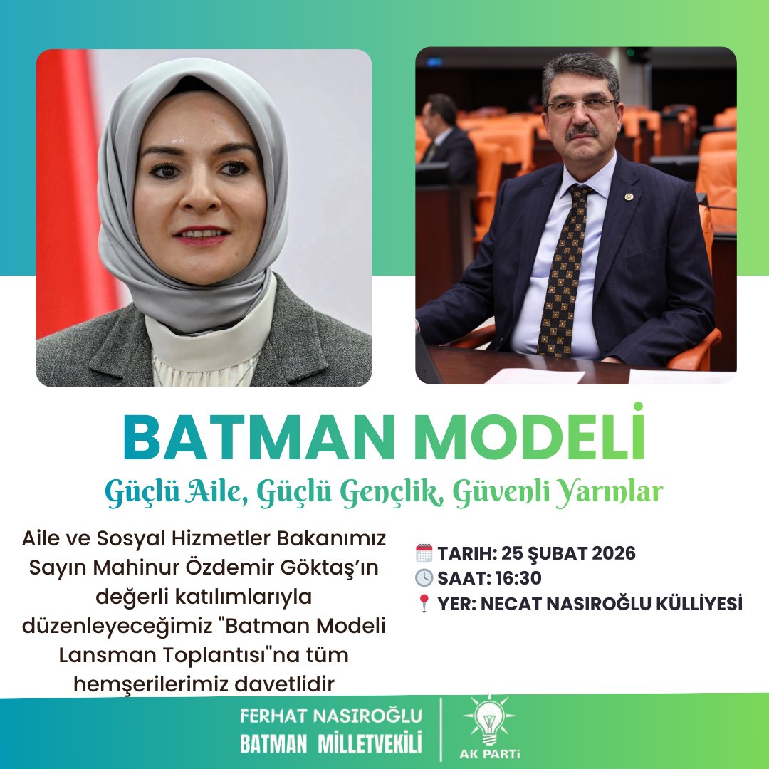 Geleceğimiz Olan Gençlerimiz İçin Büyük Bir Adım Atıyoruz: "Batman Modeli" Başlıyor! 

"Güçlü Aile, Güçlü Gençlik, Güvenli Yarınlar" parolasıyla, bağımlılıkla mücadelede yeni ve örnek bir modelin lansmanını gerçekleştiriyoruz. 

Bu kutsal mücadelede kamu, sivil toplum ve iş