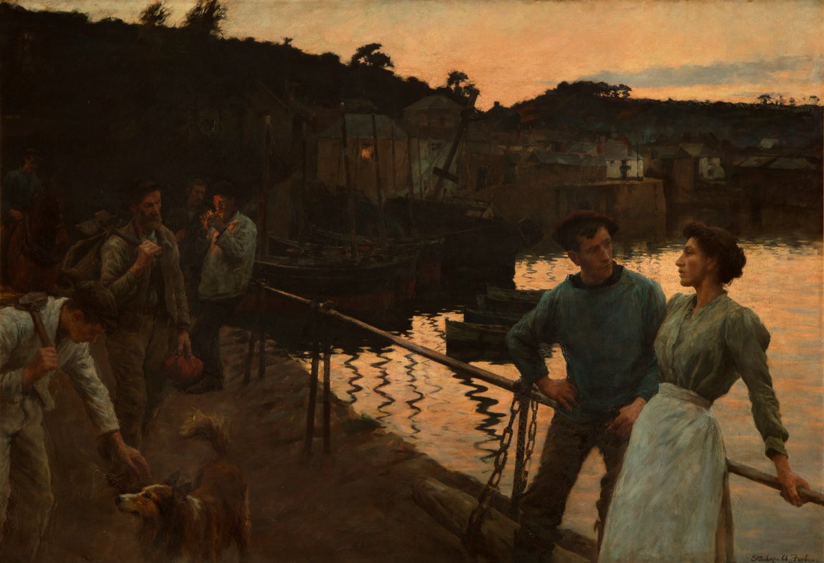 DailyClassicArt's tweet photo. Stanhope Forbes - "Home-Along: Evening" (1905) https://t.co/rqKousN5Uc
