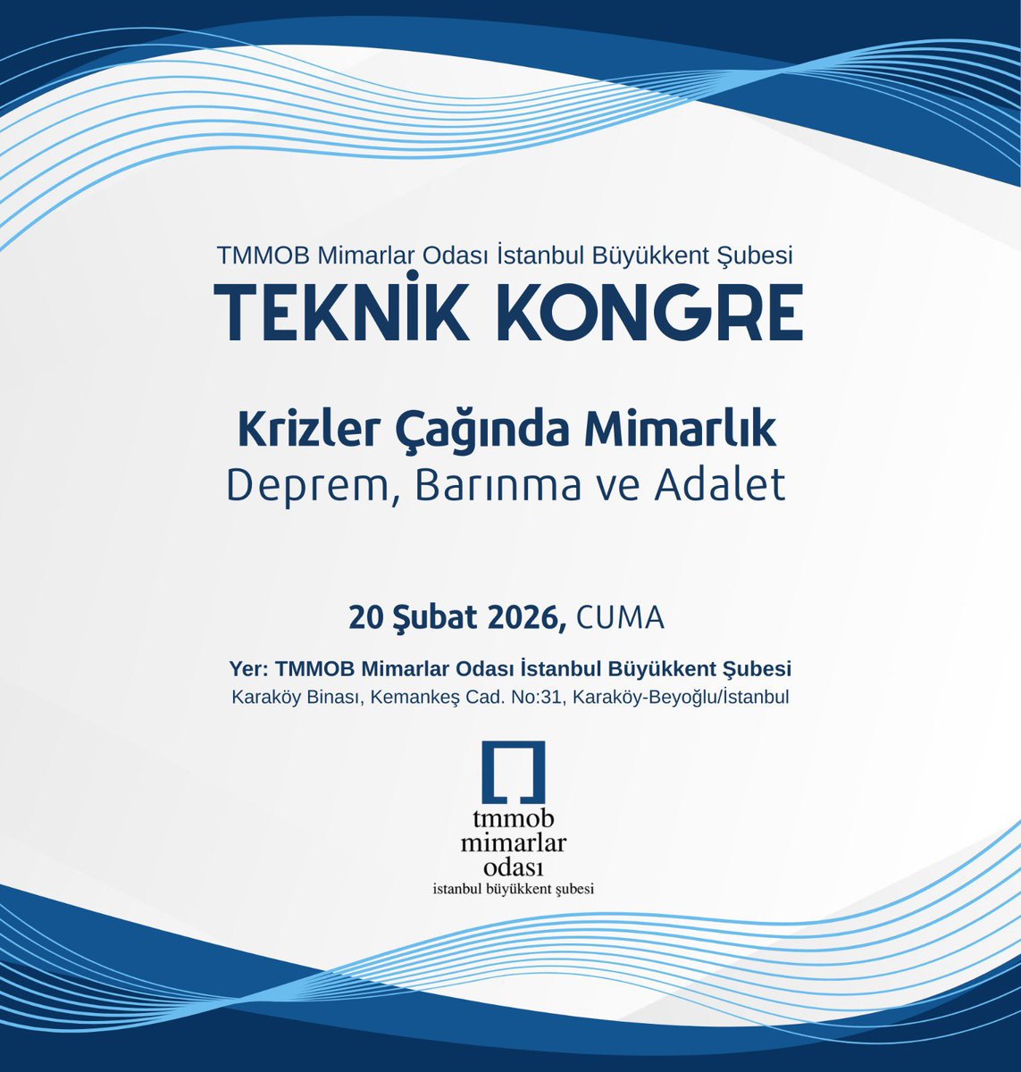 mimarist_org's tweet photo. TMMOB Mimarlar Odası İstanbul Büyükkent Şubesi tarafından düzenlenen
“Krizler Çağında Mimarlık: Deprem, Barınma ve Adalet” başlıklı Teknik Kongre’nin
oturum kayıtları YouTube kanalımızda yayında.

Tüm oturumları izlemek için aşağıda yer alan bağlantıyı ziyaret edebilirsiniz.

https://t.co/YnraAj5yvp