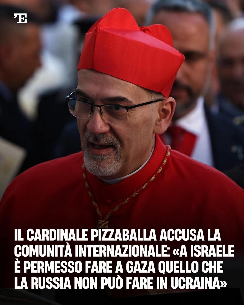 Giorgioaki's tweet photo. "Qui sono molto arrabbiati con la comunità internazionale: perché la comunità internazionale non permette alla Russia di fare in Ucraina quello che permette a Israele di fare in Palestina". Il cardinale e patriarca dei Latini a Gerusalemme Pierbattista Pizzaballa interviene così in collegamento con l’incontro dell’assemblea legislativa dell’Emilia-Romagna.