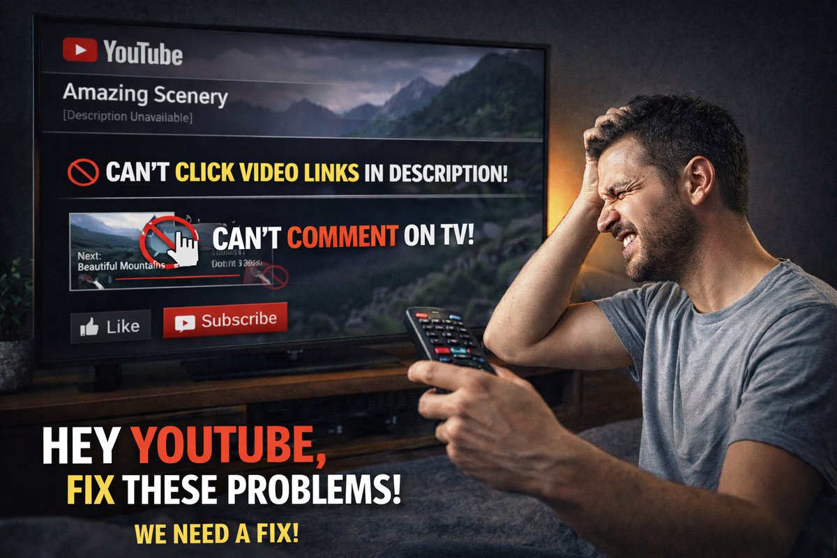 besmartguru's tweet photo. Can we expect these problems will be removed by @YouTube @YouTubeIndia so that people will have a smooth experience on their TV. https://t.co/wy3hWtrFf9