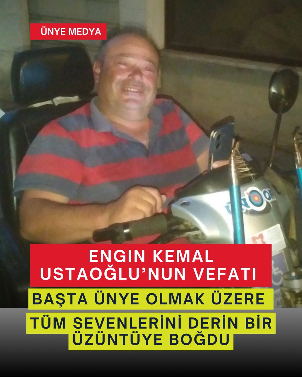 Engin Kemal ,Ustaoğlu’nun vefatı, başta Ünye olmak üzere tüm sevenlerini derin bir üzüntüye boğdu. unyemedya.com/haber/engin_ke…