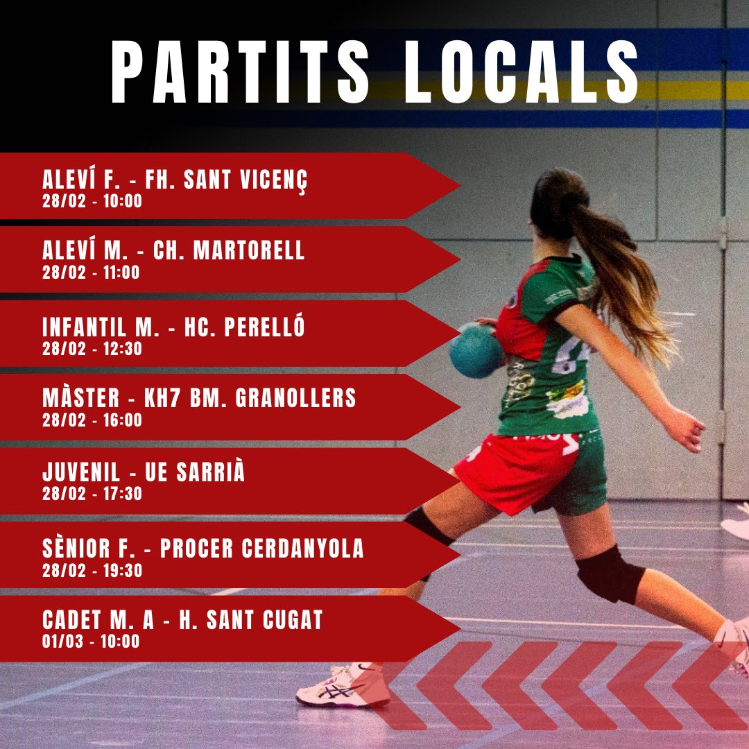 HandbolBerga's tweet photo. 🔴Partits de la jornada🟢💪🏻 https://t.co/HAuEshFHzu