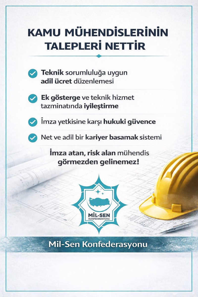 Kamu Mühendislerinin Sabrı Sınanıyor!

Yıllardır kamu mühendisleri ve teknik personelin sesi duyulmuyor.
Özlük hakları iyileşmek bir yana, her geçen yıl daha da geriliyor.

Kamuda benzer ücretlerle göreve başlayan birçok meslek grubu bugün onları geçmiş durumda.

Ancak riskli