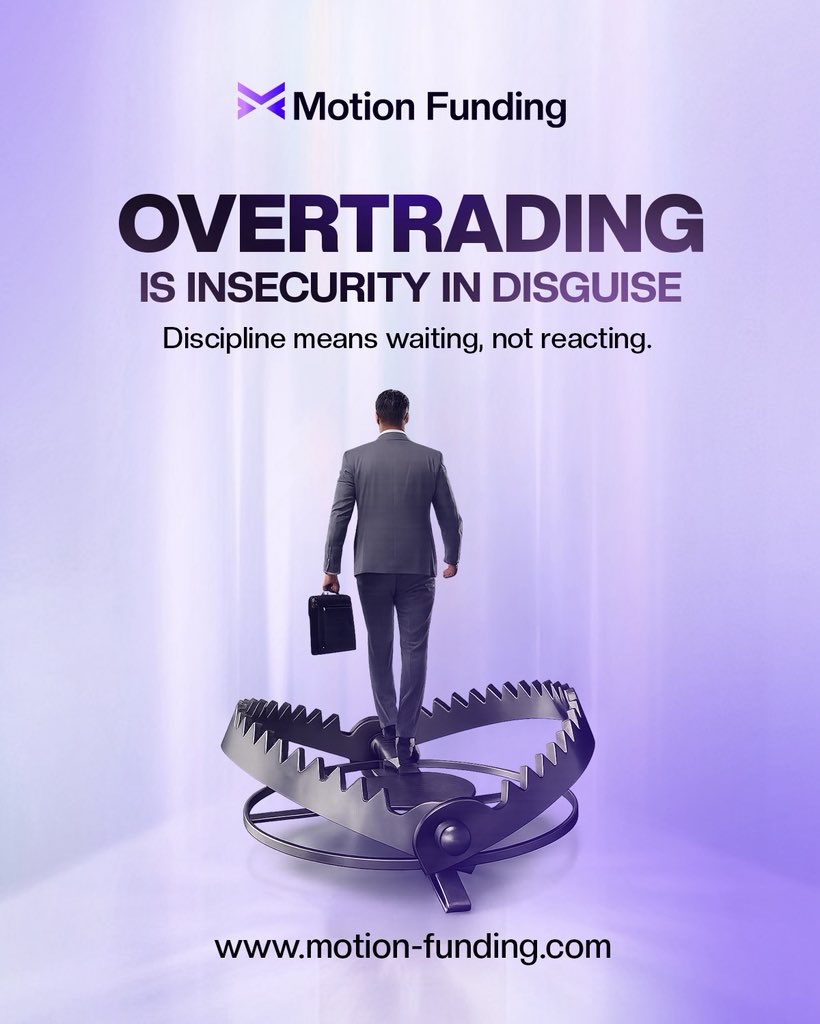 MotionFunding's tweet photo. Every trade should have a reason, not an emotion. 

If the markets test you this week, wait, don’t react. 

#tradingpsychology #overtrading #ForexTrader #riskmanagement #ForexMarket https://t.co/pPhXQs8vMX