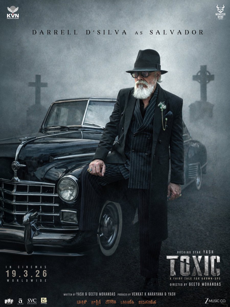 FantasyAfsane's tweet photo. 🔥 Meet Salvador from #Toxic 🥶✨

Darrell D'silva joins #Yash’s Toxic: A Fairy Tale For Grown Ups 🎬✅
And honestly, the vibes are next-level — character posters so far = absolute FIRE 🙏🏻

#ToxicTheMovie #Yash #DarrellDSilva #PanIndiaCinema #MassVibes #CharacterReveal https://t.co/hELeCPJQVJ