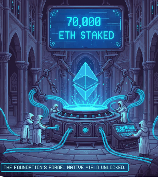 While you were crying about Vitalik’s $7M sale, the Foundation was busy building a solo-staking beast. They just locked up 2,016 ETH and are on their way to 70k.

They aren't selling for grants anymore; they’re using the network's own yield to pay the bills. Imagine being bearish