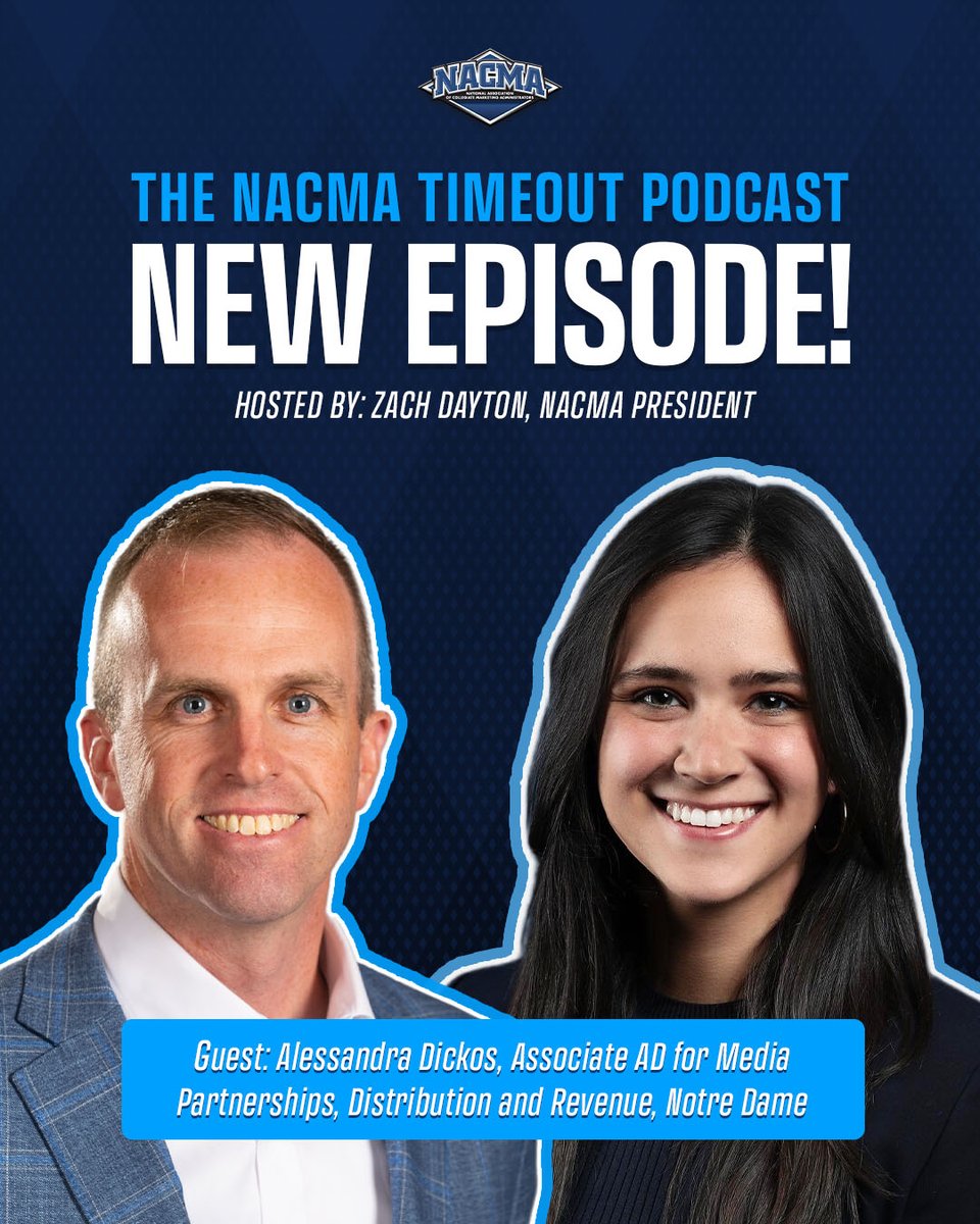 NACMANews's tweet photo. New #NACMA Timeout Podcast Episode 🎙️

@sandradickos breaks down how @FightingIrish aligns media, distribution and revenue, without compromising brand.

🎧 Listen: https://t.co/w8eXSvyoWa https://t.co/j0akOxaNax