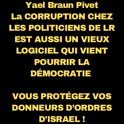 ArtyTresChaud's tweet image. Vous ÊTES CORROMPUES 
DEMISSION et PRISON pour les TRAÎTRES qui ŒUVRENT pour le GOUVERNEMENT ISRAÉLIEN CONDAMNÉ pour GENOCIDE 

#TRAITREDEFRANCE
#NAZISIONISTE
#ProGENOCIDE
#ProISRAEL