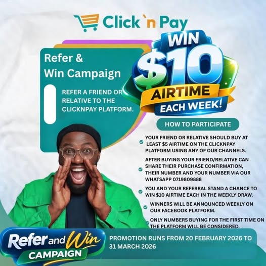 🔴#SPONSORED
Participate in the Refer &amp; Win Campaign
clicknpay.africa