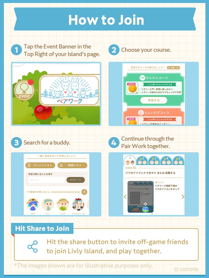 livlyisland_en's tweet photo. /／
 📢 Last Day for #Pairwork🤝
\＼

Cooperate with your buddy and complete quizzes and missions!🔥
Get rewards!💨

Complete all of the missions to get special session rewards🏵️

⏰Ends EST 2/28 9:59 AM!

#Livly #LivlyIsland https://t.co/SQn1JWzsEK