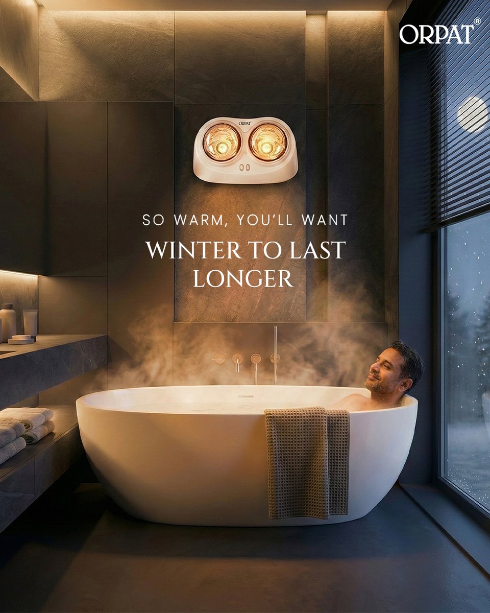 orpat_group's tweet image. Steam, silence, and soothing warmth —
because your winter rituals deserve the best.
#Orpat #WinterComfort #HomeLuxury #WarmMoments #BathroomHeater #CozyLiving #SmartHomes #StayWarmStayHappy #HomeUpgrade #WinterVibes