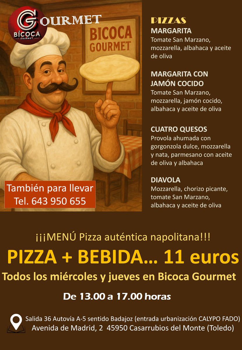BicocaOil's tweet photo. #BicocaGourmet⛽️

#CasarrubiosDelMonte
#Valmojado
#Calalberche
#CalypoFado
#Navalcarnero
#Arroyomolinos
#Madrid
#Toledo
#Méntrida
#ElÁlamo
#Illescas https://t.co/zx3AB2dwM4