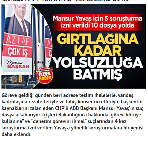 Zekeriya_Say's tweet photo. 💥Mansur Yavaş hakkında 11 yolsuzluk soruşturması dosyası için yıllardır "İçişleri Bakanlığı"ndan izin bekleniyordu....
*
Biz Akit olarak defalarca yazdık...
*
"Bakanlık niçin harekete geçmiyor?" diye sorduk...
*
Kimseyi zan altında bırakmak istemiyorum ama savcılık soruşturma izni istediği halde...
*
İçişleri Bakanlığı, neden tam 11 adet yolsuzluk dosyasına izin vermez!
*
Üstelik bu kişi Ankara'yı kuru çula oturtan Mansur Yavaş ise⁉️
*
Bu açıdan, Ali Yerlikaya dönemini maalesef "kayıp" yıllar olarak görüyorum..
*
İsmail Saymaz gibi yandaşların "yetersiz" diye yaftalamaya çalıştığı yeni İçişleri Bakanımız Mustafa Çiftçi'nin ise sümen altı edilmiş tüm dosyaları açacağına inanıyorum‼️
@miamustafacftci @TC_icisleri
