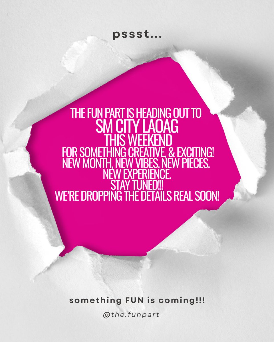 TheFunPart_'s tweet image. ‼️📣The Fun Part is popping up at 📍SM City, Laoag this weekend! New vibes,new pieces,all the creative fun! Details dropping soon—stay tuned! 

#cafe #journal #journalcommunity #ilocosnorte #junkjournal #artsy #artph #artistsph #charms #charmbar #art #journalcharms #journalcharm