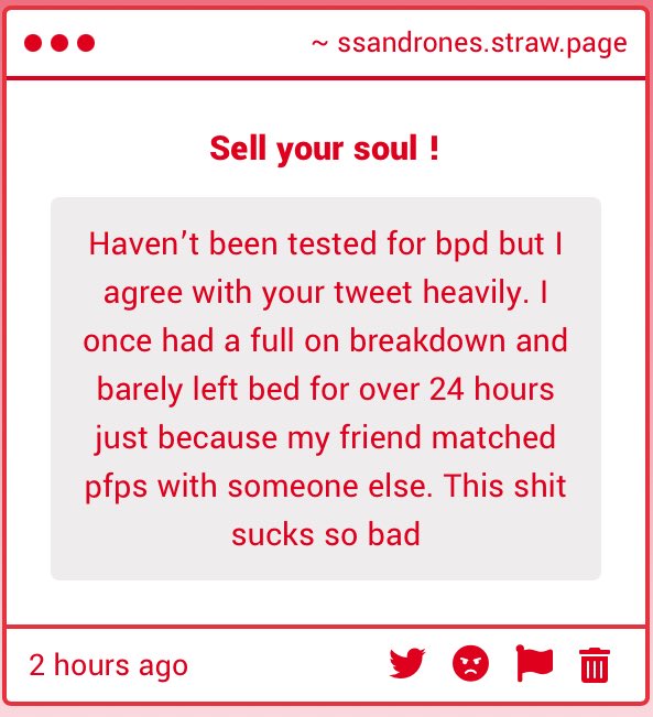 bro seeing ur fp match pfps is genuinely so fucking stressing because why are you not asking ME to match do you hate me do you even want to be my friend anymore do i mean anything to you and then like 10 minutes later im completely fine again LOL