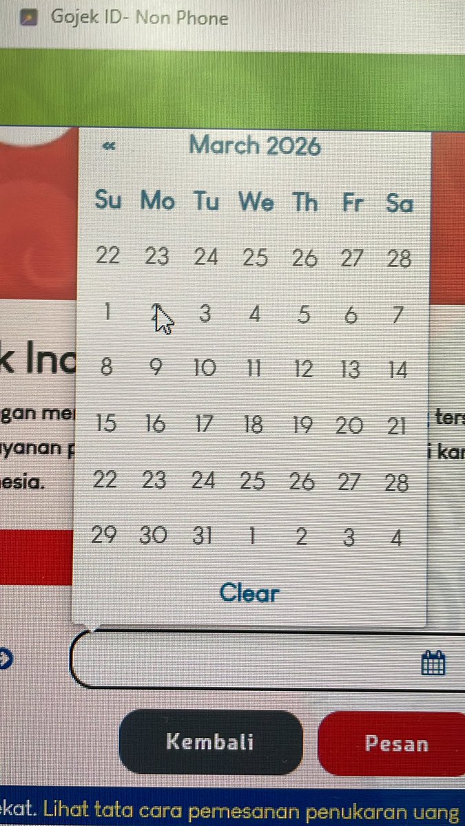 maf2hin's tweet photo. @bank_indonesia min, saya mau daftar tukar uang rusak https://t.co/LXsdxXkG0J sudah sukses masuk, sudah isi data provinsi DIY. Tapi kenapa semua tanggal abu-abu dan tidak bisa dipilih sama sekali? https://t.co/TwtRLVNiZL