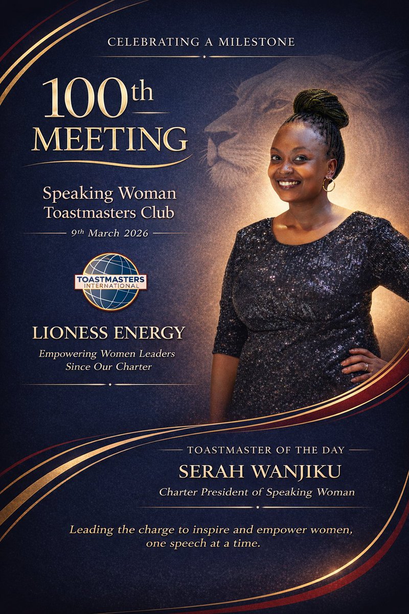 📅 9th March 2026
⏰ 7:00 PM – 8:30 PM (EAT)

⚡ Don’t sit this one out.
⚡ Don’t watch the highlights tomorrow.
⚡ Be in the room.

🔗 Register NOW:
us06web.zoom.us/meeting/regist…

Because when women speak, leaders rise.
And lionesses do not hesitate. 🦁🔥