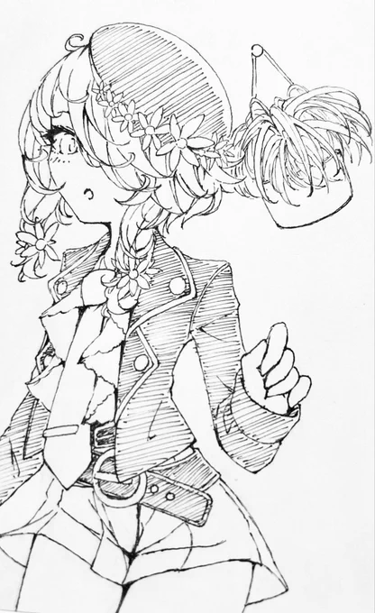 オリヅルラン
#植物擬人化
#ねこのらくがき
再掲ー 