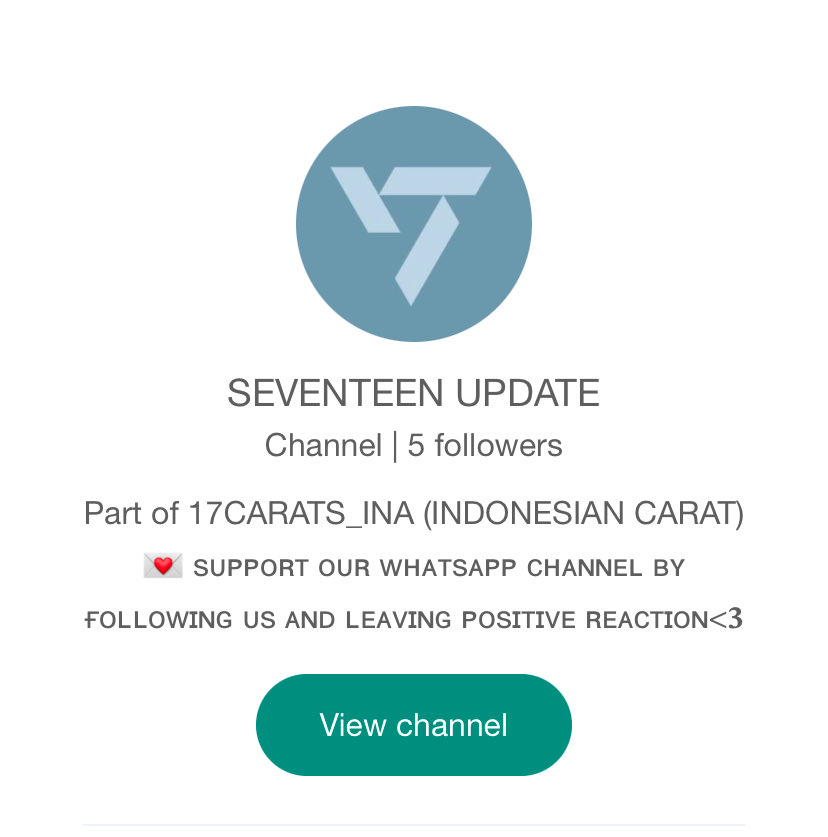 17CaratsINA_Adm's tweet image. [#CHANNEL] 📣Panggilan untuk seluruh CARATs 

Let’s join to @17CARATS_INA's WhatsApp Channel SEVENTEEN UPDATE untuk informasi daily news, funfact, dan semua updatean dari SEVENTEEN♥︎ 

Click link ini dan stay tuned yaa!
whatsapp.com/channel/0029Vb…

@pledis_17 #SEVENTEEN #세븐틴
