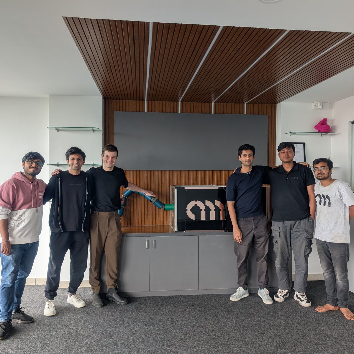 caleb_friesen's tweet photo. Armatrix is building snake-like robotic arms...

...from scratch in India.

Visited them recently to see how they're automating work inside tight industrial assets like:

- Ship ballast tanks
- Nuclear reactors
- Aircraft engines

Congrats on the $2.1M pre-seed @armatrix_IN https://t.co/RCys44rV5C