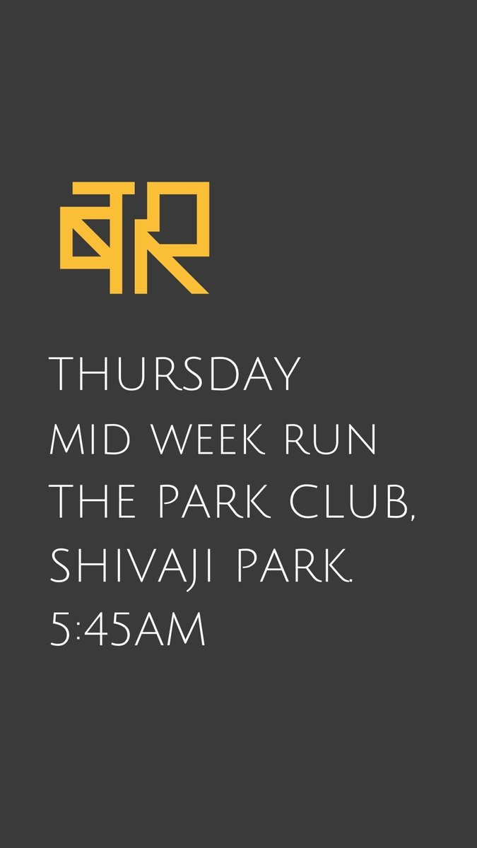 BombayRunning's tweet image. Come join the Crew for the Mid Week Run on 26th Feb, Thursday, at the Park Club, Shivaji Park.

See you all at 05:45AM.

#BombayRunning #Running #MumbaiRunners #Bombay #WeRunThisCity