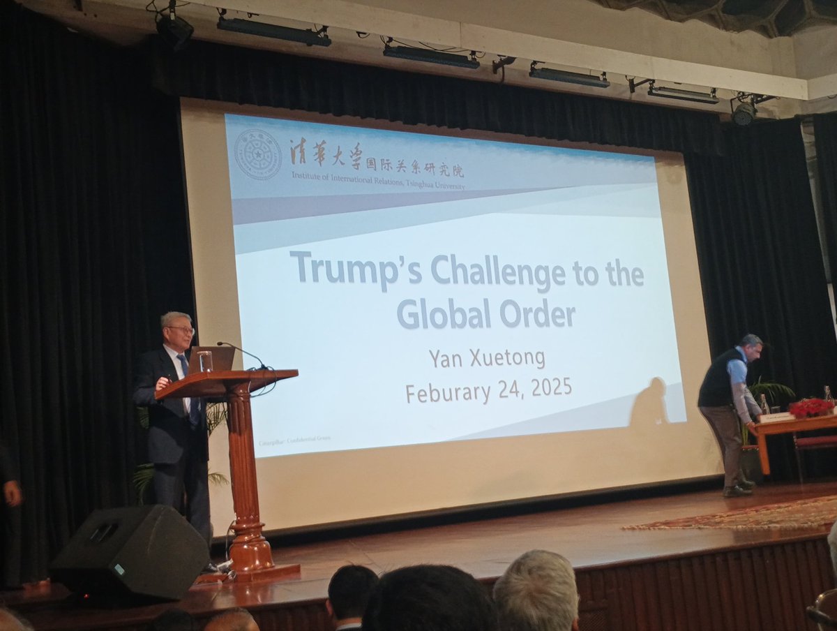 Lovesharma2006's tweet photo. Experts Evening 
Trump vs Global order 
Attended a lecture delivered by 
PROF YAN XUETONG.
Trending Discussions
AI and President Trump 
#IR
#IIC
#Geopolitics
#DU https://t.co/QArO6h9XSh