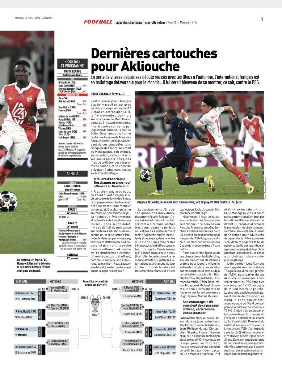 LudoLamoureux's tweet photo. #PSGMON #LDC #UCL #barrage #lequipe #scuroout #akliouche #rothen #asm #monaco 2/2 https://t.co/GGiNI71gwN