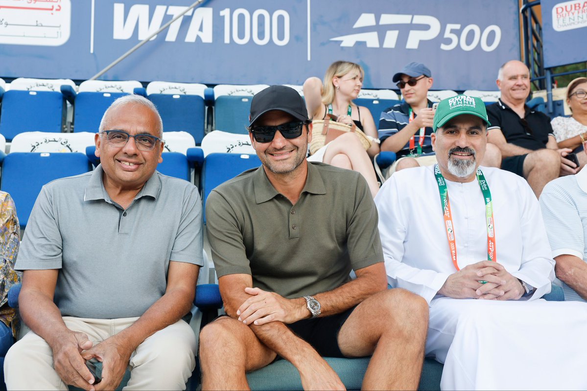 A huge thank you to Roger Federer for gracing our stands! 🎾 Seeing one of the greatest of all time back in Dubai to support his friend Stan Wawrinka reminds us why we love this sport. 🙌✨

#DDFTennis