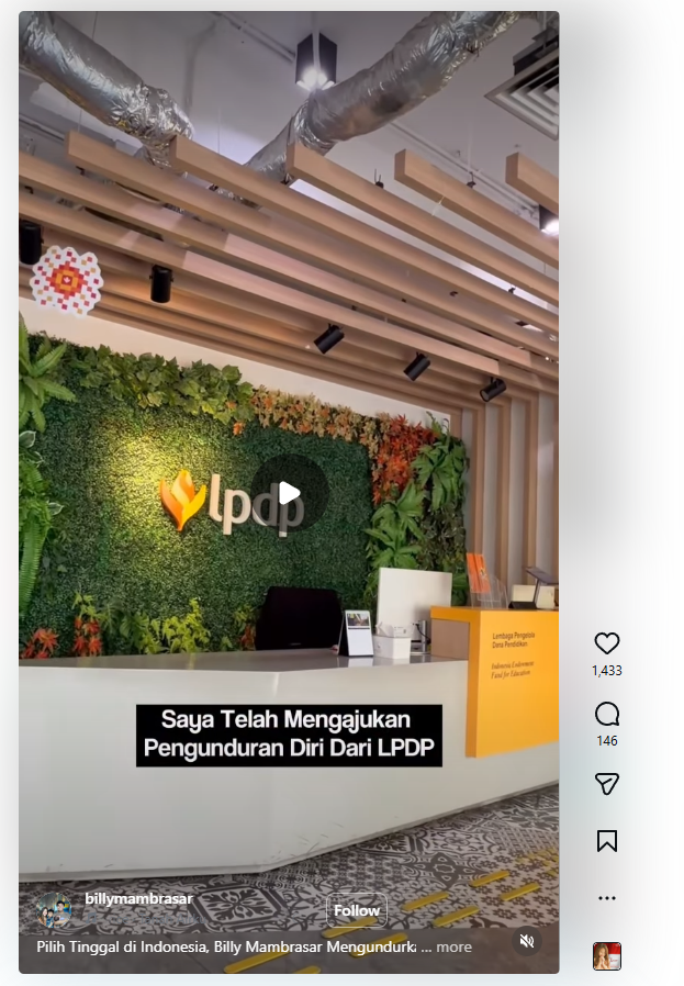 Update:

Sejak 2025, dia mengundurkan diri dari LPDP.

Setelah drama sepanjang itu, diskresi lalalala.

Dia mengundurkan diri.