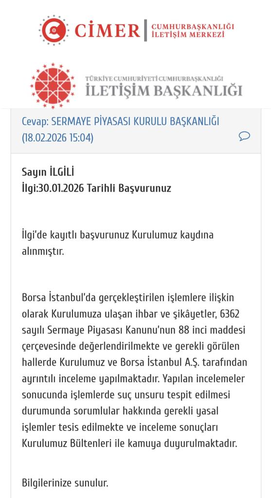 #alka cimere şikayet ettim gelen cevap.