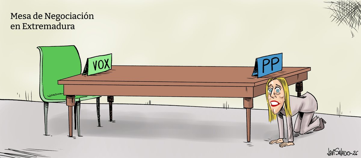 María Guardiola queda fuera de la mesa de negociación VOX-PP en Extremadura. #Guardiola #extremadura <a href="/MGuardiolaM/">María Guardiola</a>