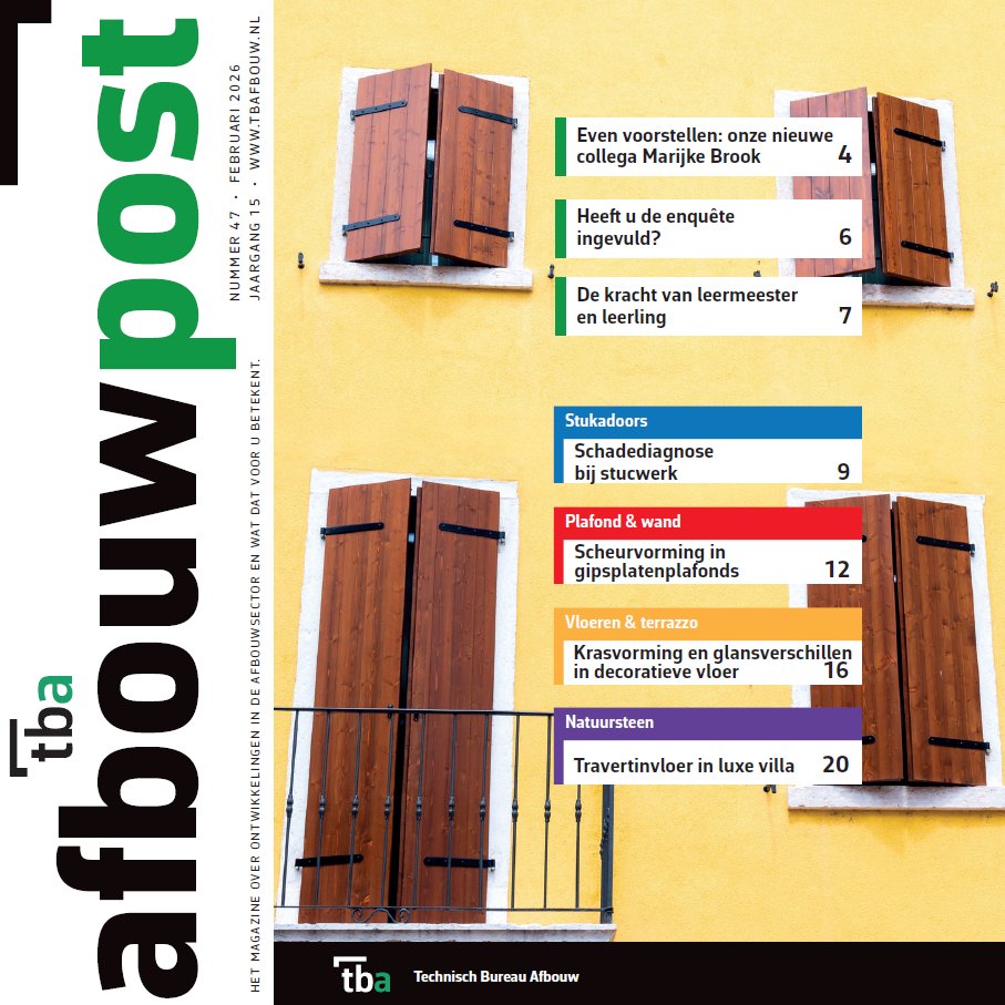 AfbouwPost nr. 1 2026 is uit! 📬

Met o.a. een interview met onze nieuwe planner, aandacht voor leermeesterschap, praktijkcases over stucwerk, plafonds en vloeren én een oproep voor de tegelwerk-enquête 📝

Lees hier 👉 ow.ly/hhs850YlIWR

#AfbouwPost #Afbouw