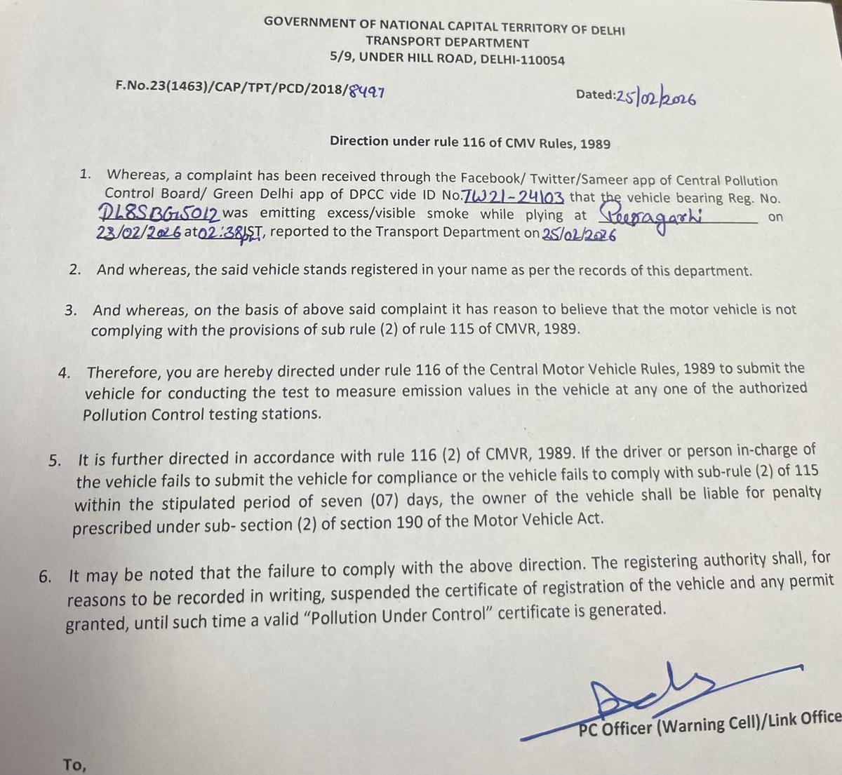 Transport Department PCD tweet media