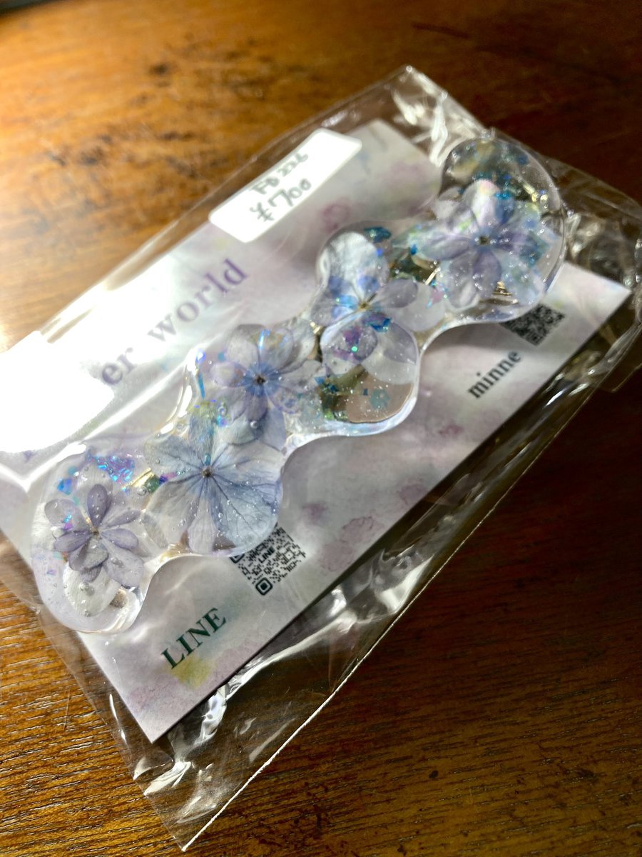 日向箱さんにてなみなみあじさいヘアクリップお迎えしていただけました