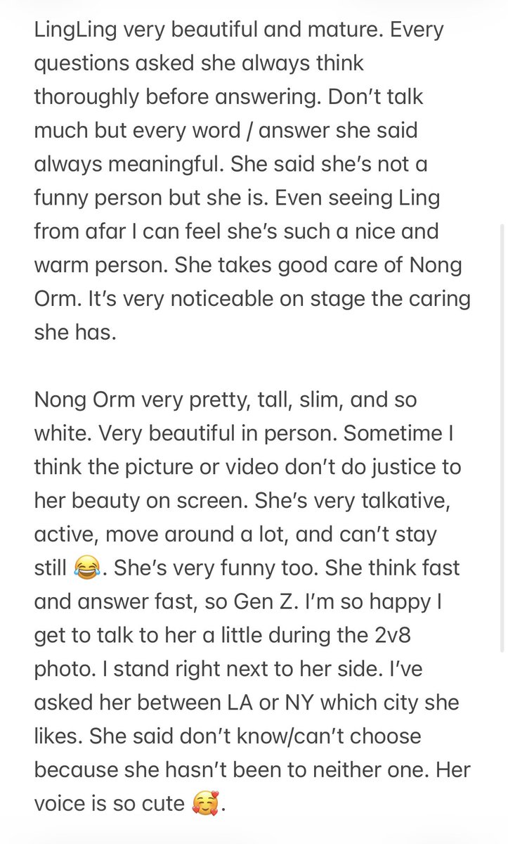 I just want to share my first experience seeing LingOrm in person. It’s a precious moment 🥹 as I live so far and rarely I’ll get to see the girls. Love you <a href="/linglingsirilak/">linglingsirilak</a> and <a href="/ormmormm/">orm kornnaphat🌈</a> 💜💜.

#LingOrm #หลิงออม
#Linglingkwong #หลิงหลิงคอง 
#Ormkornnaphat‌ #ออมกรณ์นภัส