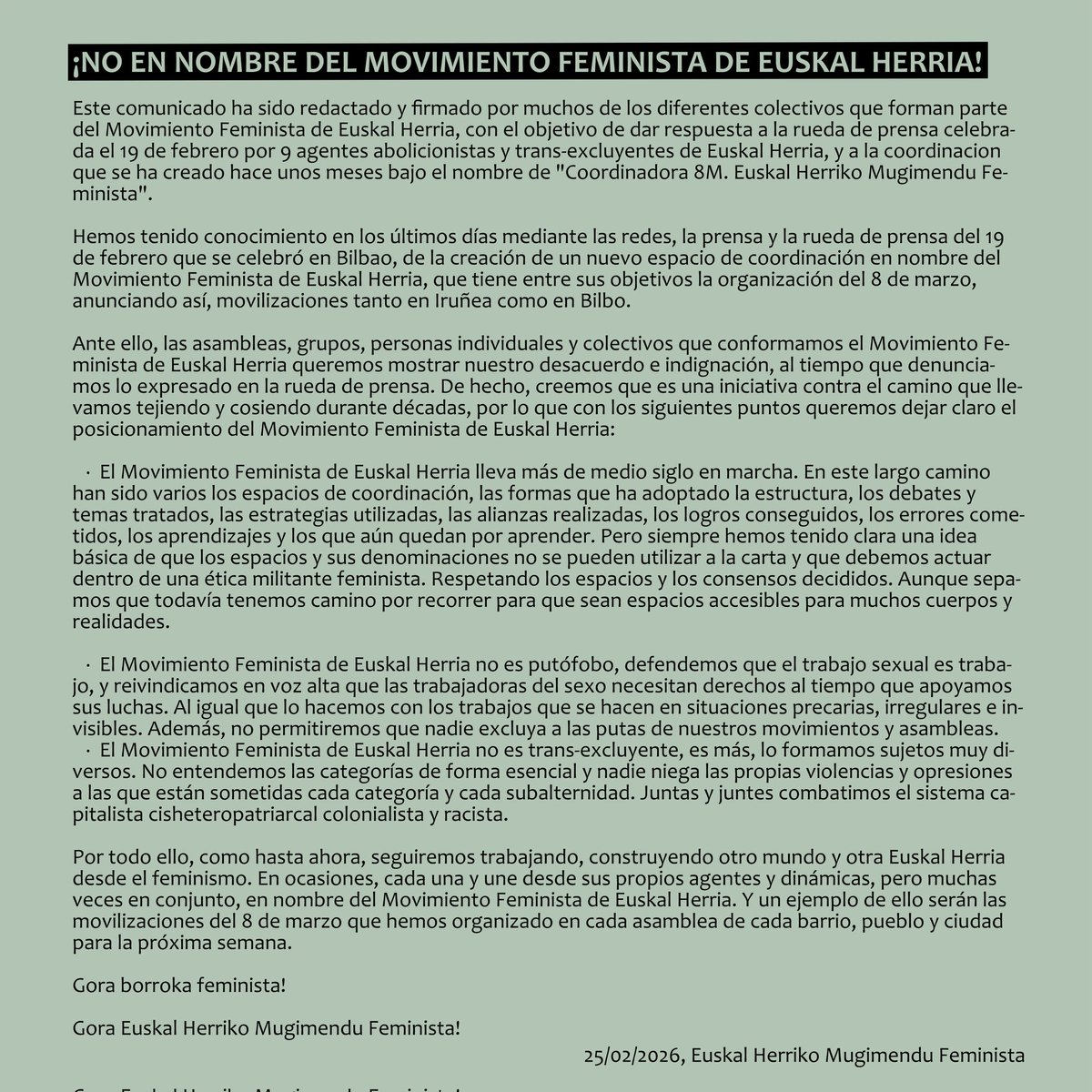 Euskal Herriko Mugimendu Feminista tweet media