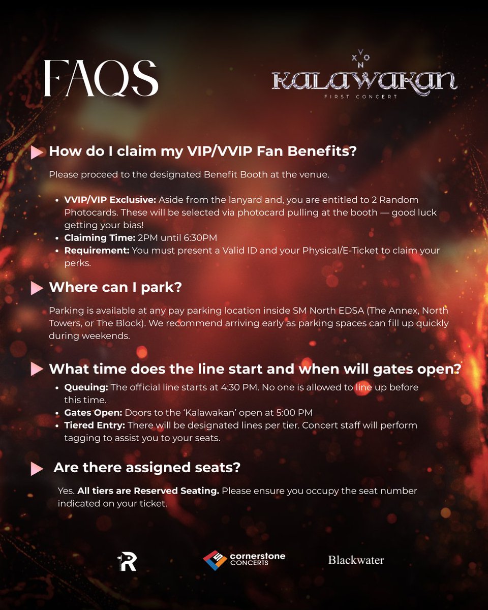 vxonofficial's tweet photo. Getting ready for the VXON 'Kalawakan' First Concert?

We want to make sure everyone has an out-of-this-world experience, so here is everything you need to know before you head to the venue! 🌌✨

Swipe through the cards for the full FAQ! ➡️

#VXON #VXONKalawakan https://t.co/2vdLo0wOsz