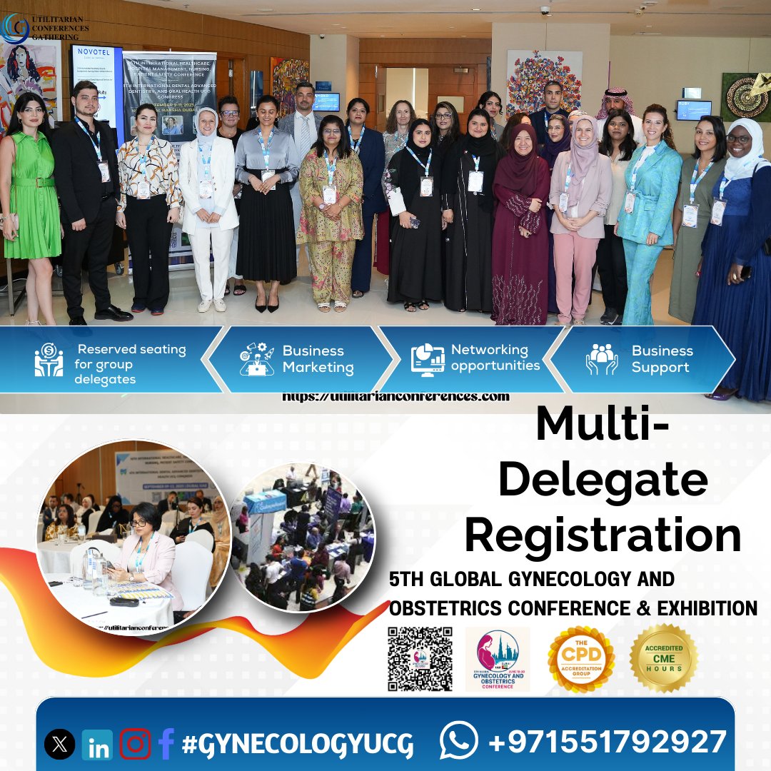 DrMansoorI35985's tweet image. …obstetrics.utilitarianconferences.com/registrationht…
#MultiDelegate #GroupRegistration #TeamParticipation #GynecologyConference #ObstetricsConference MULTI-DELEGATE REGISTRATION OPEN
Join the 5th International Gynecology &amp;amp; Obstetrics Conference &amp;amp; Exhibition
June 18–20, 2026 | Dubai, UAE