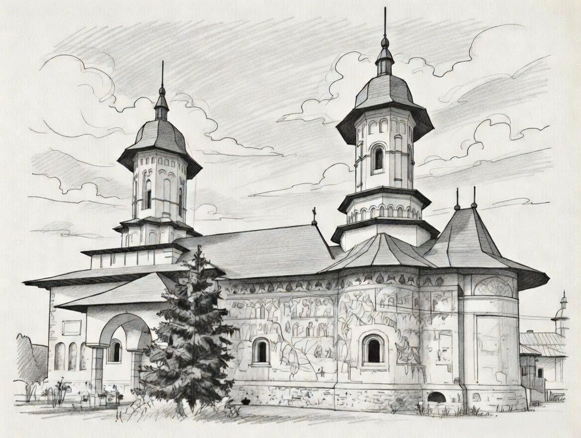 casedeepoca's tweet image. Râșca painted church, northern Moldavia. Moldavian style architecture mid-16th c - 17th c. #rasca #paintedchurch #moldavia #casedeepoca #valentinmandache