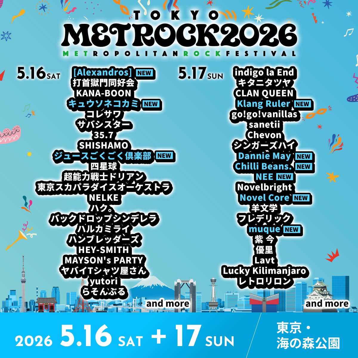 🎟️第4弾チケット先行受付開始🎟️ 🎸TOKYO METROPOLITAN ROCK