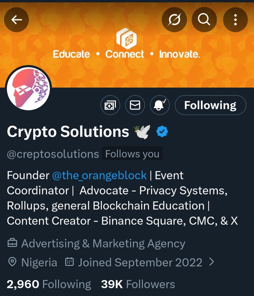 Guys follow <a href="/creptosolutions/">Crypto Solutions 🕊️</a> let's take him to 40k follow. 

Like and repost this, tag 3 of your friends. I have #5k each to three (3) lucky persons who complete the requirements. 

<a href="/Uniqueofweb3/">De UniQue 👑🕊️</a> will help pick 3 winners by 7pm today.