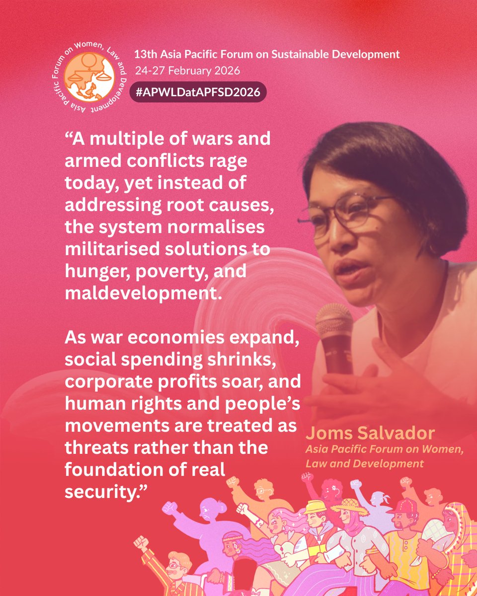 apwld's tweet image. ICMYI: With the theme RESIST, RECLAIM, REBUILD, the Asia Pacific Peoples’ Forum on Sustainable Development pushed a strategic and resounding call in the last five years of the 2030 Agenda, and called for #DevelopmentJustice.

#PeoplesAgenda #SystemChange
#APFSD2026