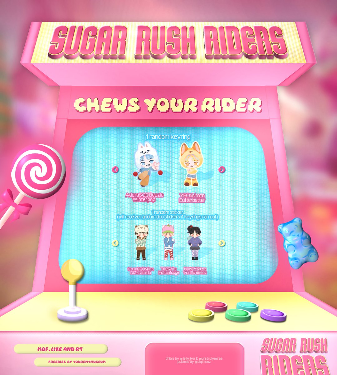 🏁 SUGAR RUSH RIDERS 🏎️
freebies by youremymuseum 

⠀⠀ ⠀ ⠀ 🎡 loc tba
⠀⠀ ⠀ ⠀ 🎠 mbf, like &amp; rt
⠀⠀ ⠀ ⠀ 🍭 1:1 ⋆ limited qty
⠀⠀ ⠀ ⠀ 🍬 on the spot trades only

see ü zzn . . . .ᐟ ♡

#DunkinPH_WondersAt553 #DunkinPH_TXT #TOMORROW_X_TOGETHER #TXT